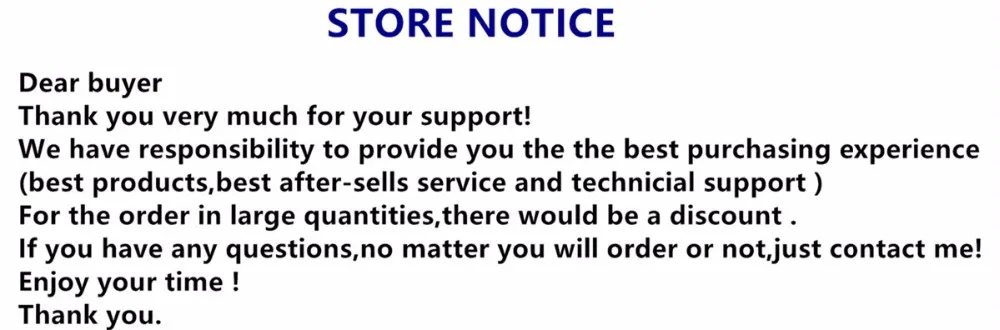 STORE NOTICE