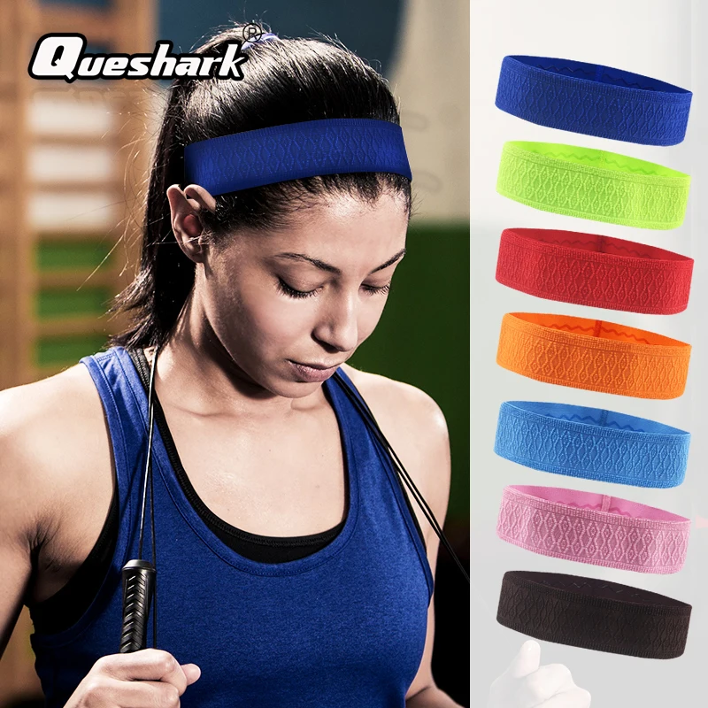 

Sport Headband Men Women Head Sweat Band Running Football Tennis Headscarf Silicone Anti-slip Elastic Sweatband HairBand