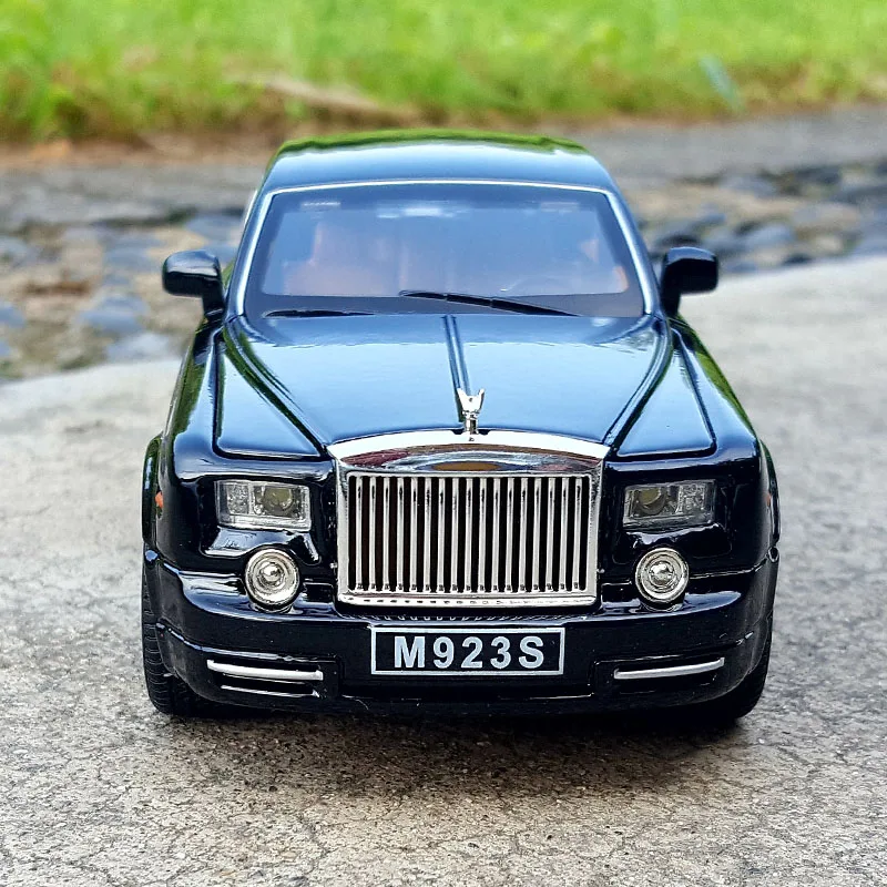 1:24 из сплава Rolls Royce Phantom удлиненные игрушки литые под давлением модели автомобилей металлические машины мини мальчик подарочная коллекция для детей - Цвет: Black