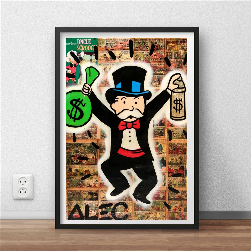 Alec Monopolies Man With Money Bag HD холст картина печать гостиная домашний декор Современное