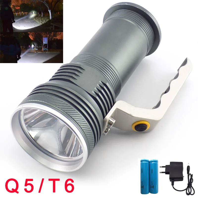 

Long Range Q5 T6 Powerful searching led Flashlight Rechargeable Flash Light Torches lamp hand Lantern For Hunting 18650 battery
