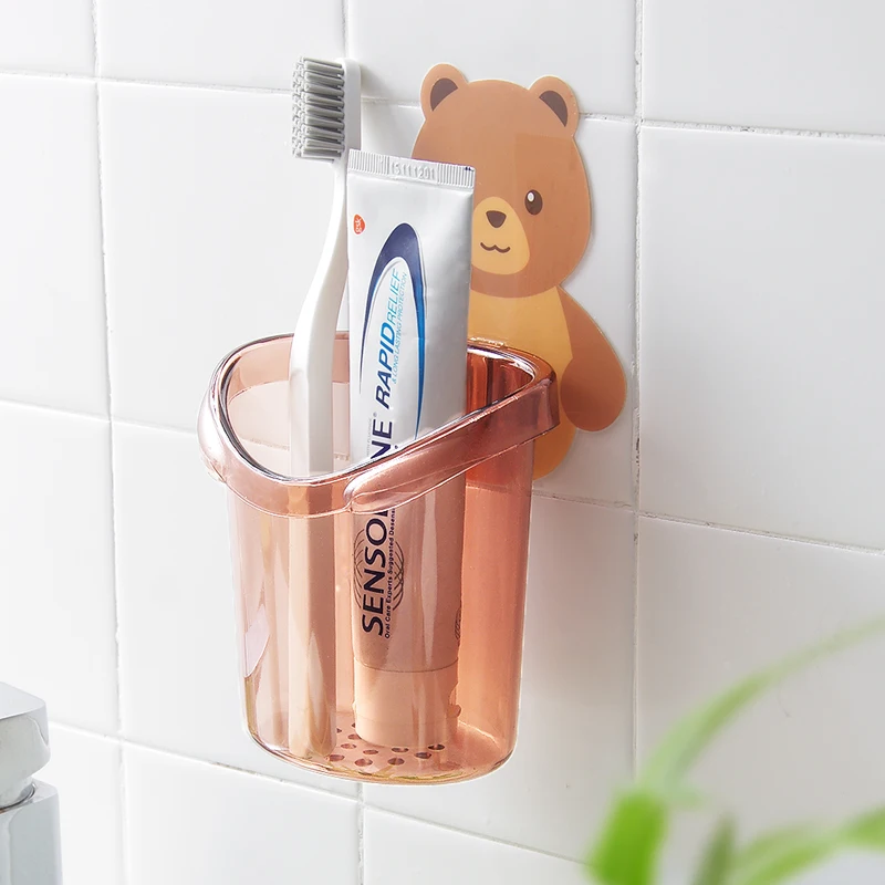 Креативный медведь зубная паста зубная щетка подставка для хранения ванная комната гаджеты настенный свободный Пробивной гребень сливной
