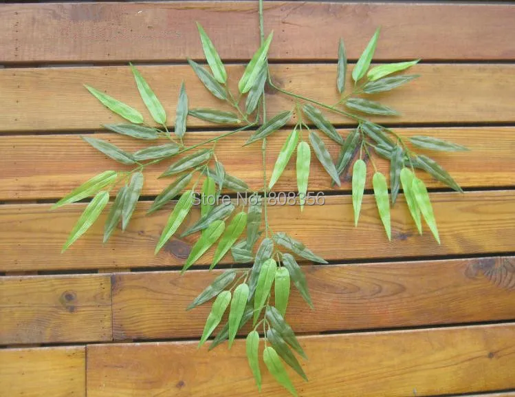 Бамбуковое растение 24 шт. искусственные бамбуковые листья зеленые растения 3 стебля для рождественские украшения для дома