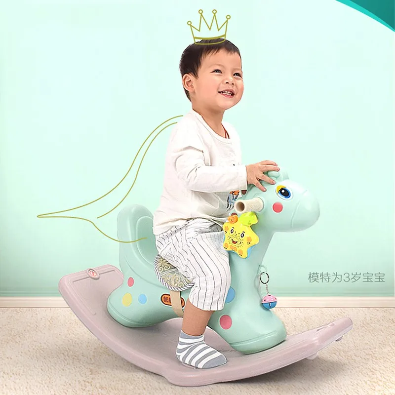 

Baby Kids Toy Fashion Thickening Plastic Rocking Horse Rocking Bouncer Safe Rocking Chair