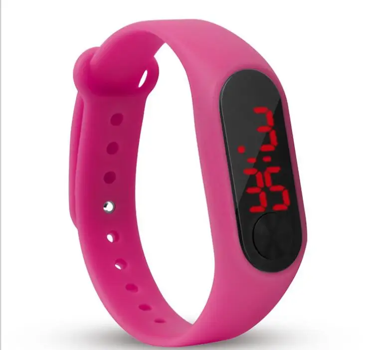 Модные светодиодные электронные спортивные часы с силиконовым браслетом мужские часы женские часы пара подарок relogio feminino цифровые часы dw - Цвет: Розовый