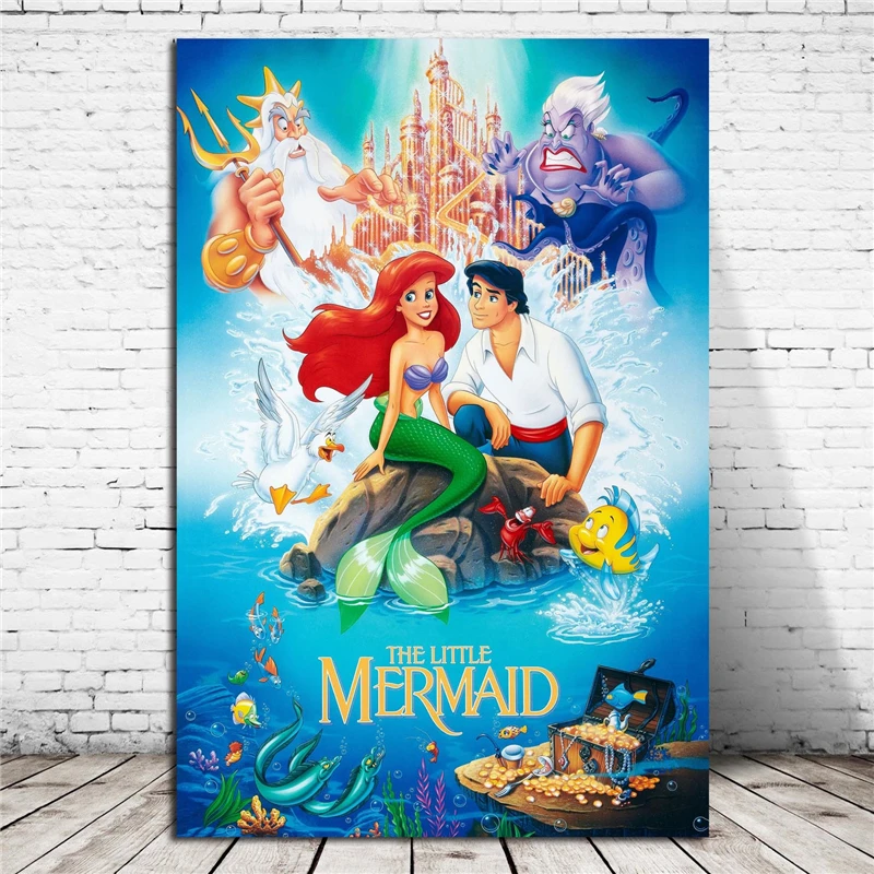 

Movies Little Mermaid Canvas Painting Print Living Room Home Decoration Modern Wall Art Oil Painting Poster Picture Framework HD