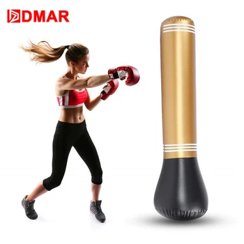 

DMAR 150cm Boxing Punching Bag Inflatable Free-Stand Tumbler Muay Thai Training Pressure Relief Back Sandbag with Air Pump