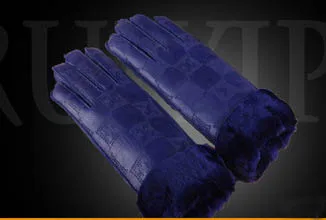 GLV836 Bmen and women wool fur leather winter warm font b gloves b font motorcycle ride