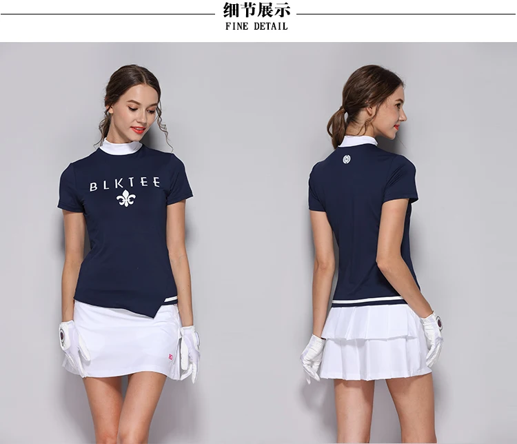 BG женские дышащие рубашки для гольфа с коротким рукавом, летняя спортивная тканевая Футболка с воротником-стойкой, тренировочная одежда для гольфа, женская верхняя одежда