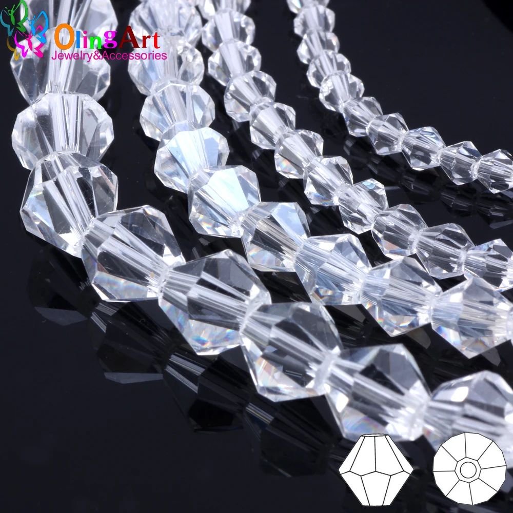 

OlingArt 3mm/4mm/6mm/8mm Bicone Upscale Austrian crystals color beads Loose bead bracelet DIY Jewelry Making Accessories