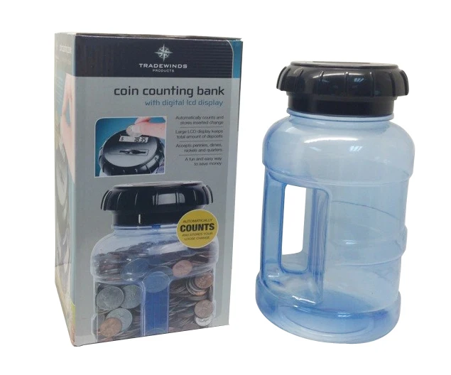 Free shipping Emerson Perfect Solutions Money box Digital Coin Counting Money Jar digital coin