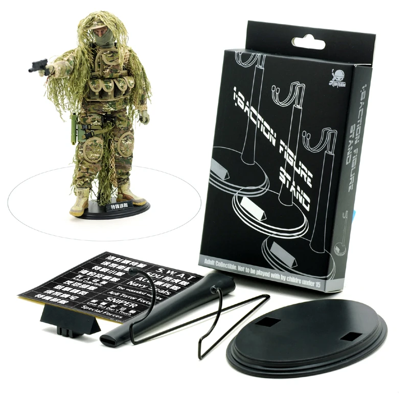 1/6 scale figure doll stand U-shape adjustable plastic display stand with Nameplate for Action Toy Figures