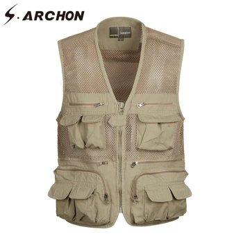 

S.ARCHON Summer Military Tactical Combat Vests Men Quick Dry Breathable Sleeveless Jacket Coat Male Mesh Cotton Waistcoats