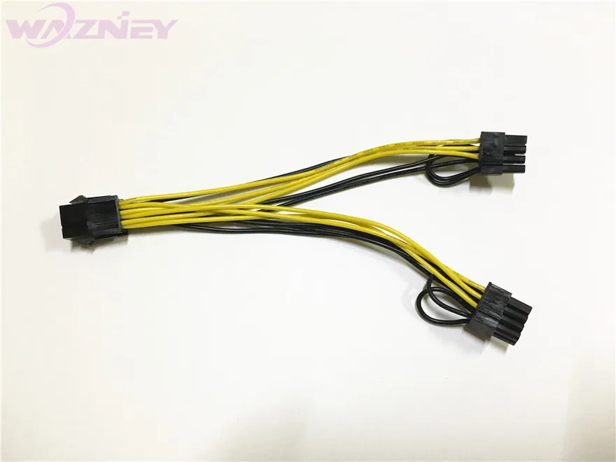 Excellent GPU 6 pin / 8pin 8 pin Female to dual PCI-E PCI Express 8pin ( 6+2 pin ) Male power cable wire For graphics card BTC Miner 20cm 14