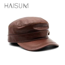 Ограничено по времени, подходит для взрослых, унисекс, Haisum, натуральная кожа, бейсбольная кепка, мужская, брендовая, новая, Воловья кожа, газетная Кепка, s шапки Cs70