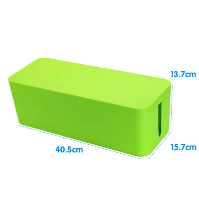 Пластиковая проволочная коробка для хранения кабельного менеджера, органайзер, коробка, большая силовая полоса, коробка для хранения, распределительная коробка для домашней безопасности, 3 размера - Цвет: Green L