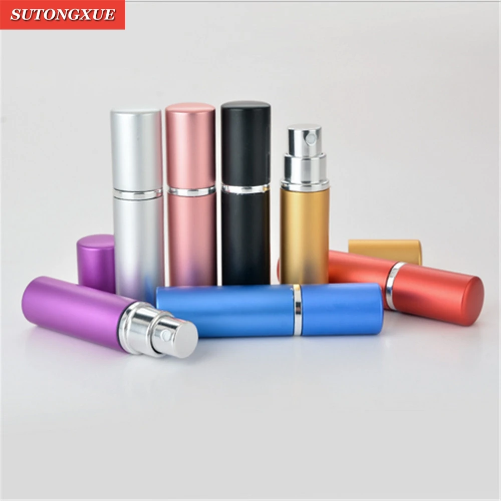 

5ML Travel Aluminum Refillable Perfume Bottle Spray Empty Cosmetic Containers New Makeup Sets