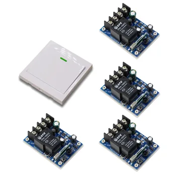 

Wide Voltage DC12V 24V 36V 48V 30A 4PCS Receiver Board + Wall Panel Transmitter 1CH RF Wireless Remote Control Switch System