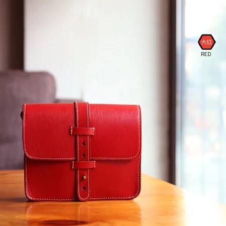 IFANGZHE женская сумка из натуральной кожи, мини модная и классическая Маленькая женская сумка через плечо из натуральной яловой кожи, Ретро стиль - Цвет: Red