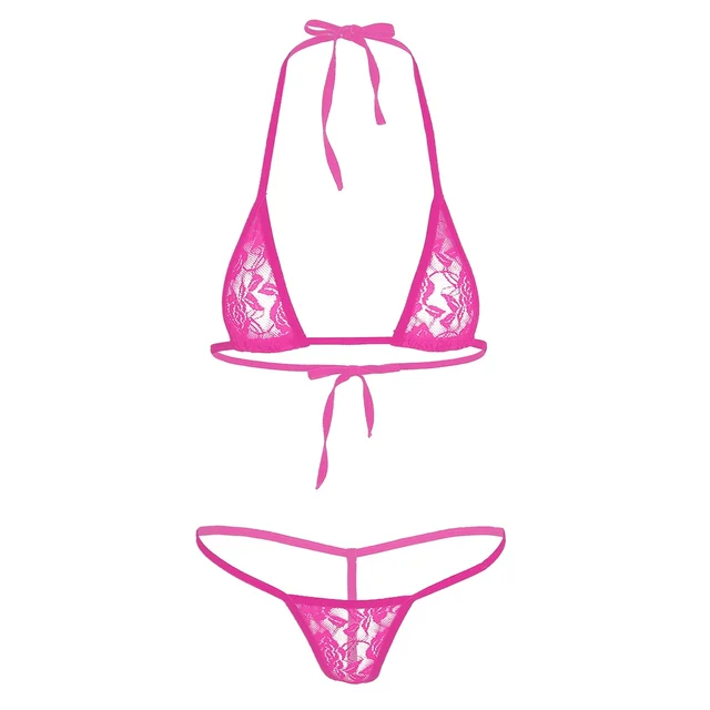 pink halter neck bikini