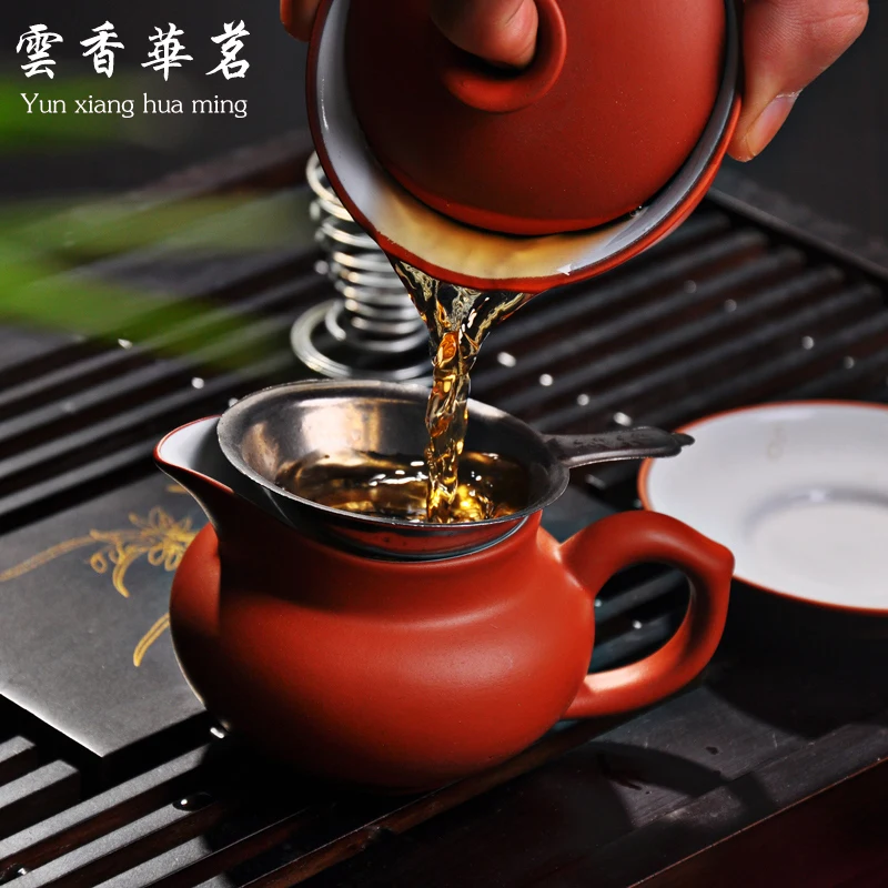Kung fu tea set Yixing purple sand teapot Ceramic tea art Solid wood tray table
