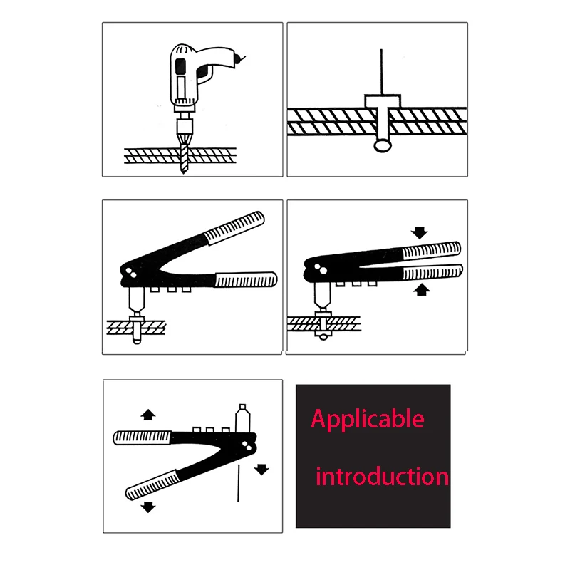 Rivets Gun 8" (200MM) Single Hand Blind Rivet guns Manual Riveting Tool Hand Heavy Hand Tool Manual Mandrels one-hand operation