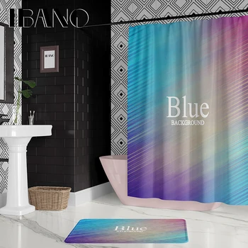 

IBANO Letter Background Shower Curtain Waterproof Polyester Fabric 180x180cm Bath Curtain 40x60cm Mat For The Bathroom Curtain