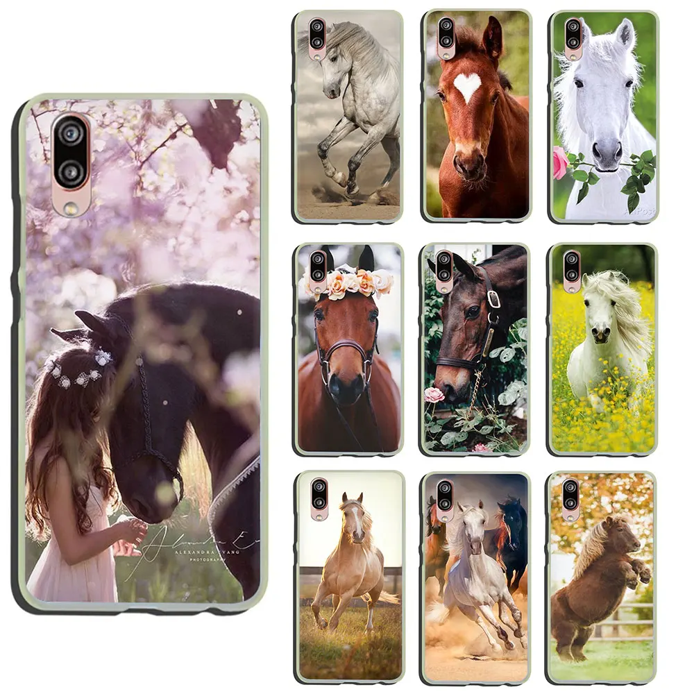 Жесткий чехол для телефона с принтом лошади и животных Huawei P30 P20 P8 P9 P10 Lite Mini 2016 2017