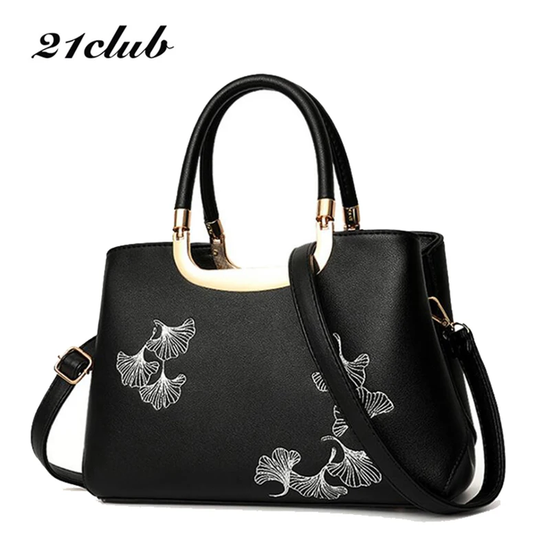 Beste 21 club merk medium grote capaciteit dames mode tote rits borduren winkelen werken purse vrouwen crossbody schouder handtas
