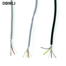 Cabo blindado de sinal de áudio, 2 3 4 núcleos ul 2547 28awg 5 metros 16.4 pés, escudo de cabo de sinal de linha de áudio fio para amplificador, preto cinza preto