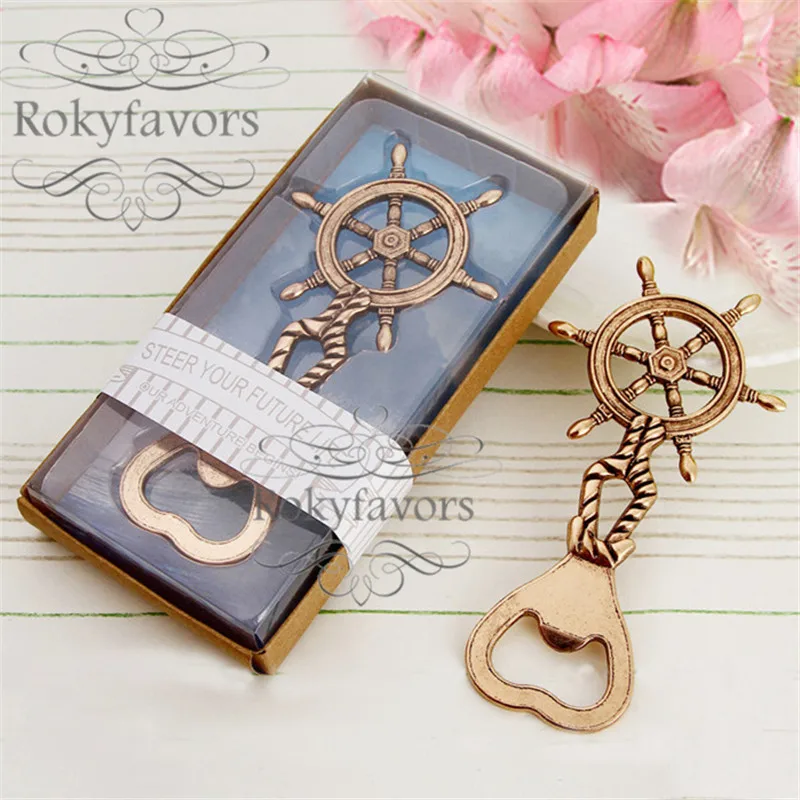100pcs Navy Or Nautical Themed Ship Wheel Bottle Opener Wedding Favors