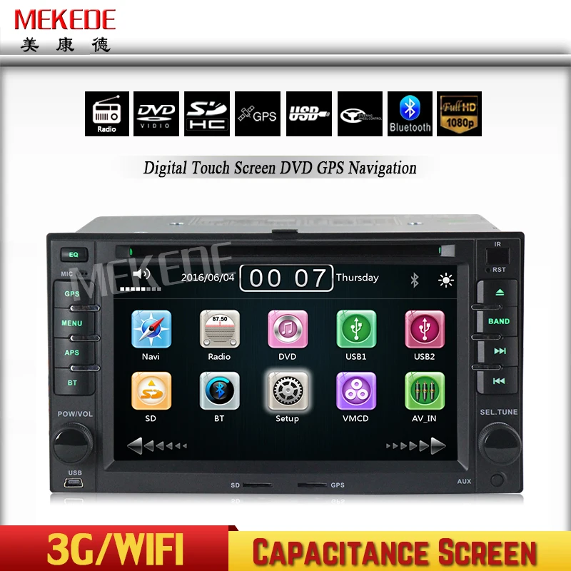 

2 Din Car DVD Player for Kia Ceed Cerato Sorento Rio Optima Sportage GPS Navigation Radio Bluetooth 3G iPod SWC 3G/Wifi USB