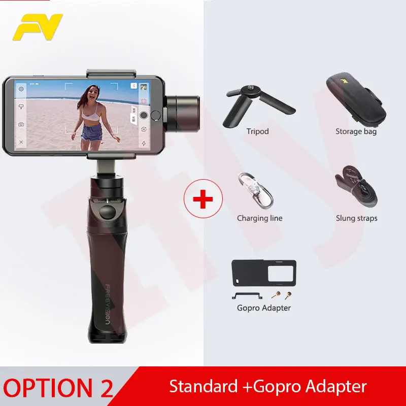 Freevision Vilta-m 3-осевой Карманный карданный стабилизатор для смартфона для iPhone X samsung S8 GoPro7 yi 4K Vilta м PK гладкой 4/Q OSMO2 - Цвет: with gopro adapter