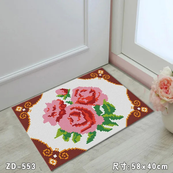

ZD553 Ground Mat Cushion Latch Hook Kit Embroidery DIY Craft Cross Stitch Needlework Embroidery Counted Cross-Stitching Kit Set
