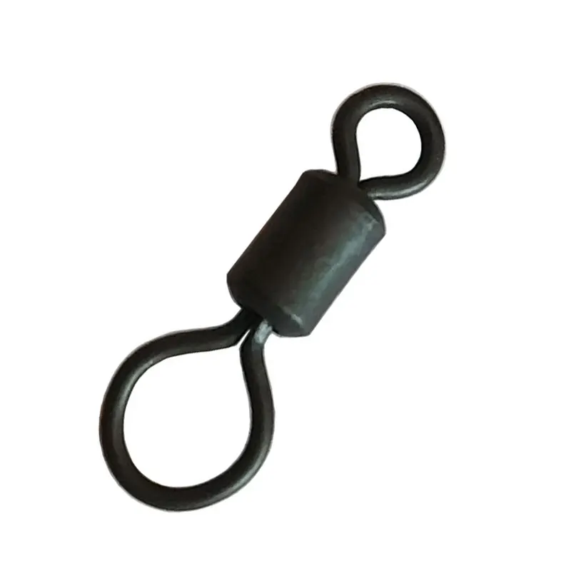 

20pcs Rolling Fishing Swivels Carp Fishing Accessories Long Body Matte Black Carp Fishing Connector 17mm Pesca Peche