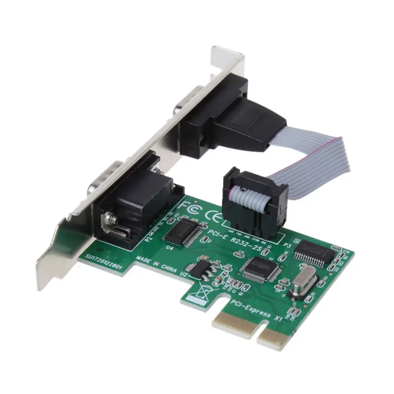 

PCI-E PCI to Dual Serial DB9 RS232 Express Serial Controller Adapter Card For Win XP/7 Linux
