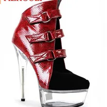 Пикантные мотоциклетные женские сапоги ботинки на толстом каблуке модные сапоги на высоком каблуке(15 см) цветные сапоги на высоком каблуке(15 см)в стиле «панк»