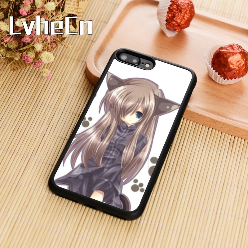 LvheCn кошка девушка Neko Аниме чехол для телефона iPhone 5 6 6s 7 8 plus 11 pro X XR XS max samsung S7 edge S8 S9