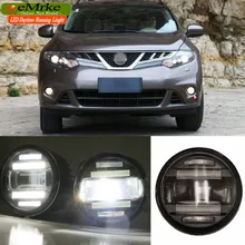 EeMrke автомобильный Стайлинг для Nissan Murano 2008- 2в1 Многофункциональный светодиодный Противотуманные фары DRL с объективом дневные ходовые огни