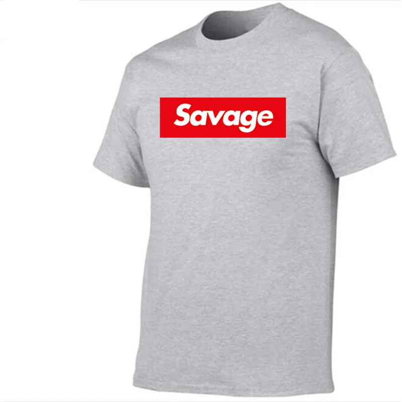 2018 Новые мужские и женские футболки Мода 2017 Лето с коротким рукавом Футболка savage