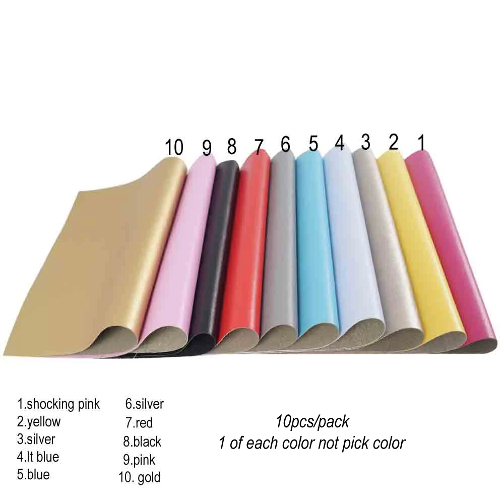 

10pcs/pack 22CM*30CM Soft Faux Leather Fabric Sheet Soft Metallic Foil Fabric DIY Hair Bows Handmade Craft Home Textile Material