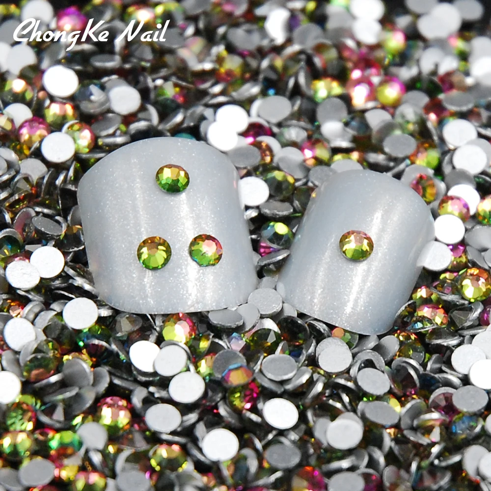 

SS3-SS30 Rainbow Color Glass Non Hotfix Flatback Rhinestone Nail Rhinestones For Nails 3D Nail Art Decoration Gems