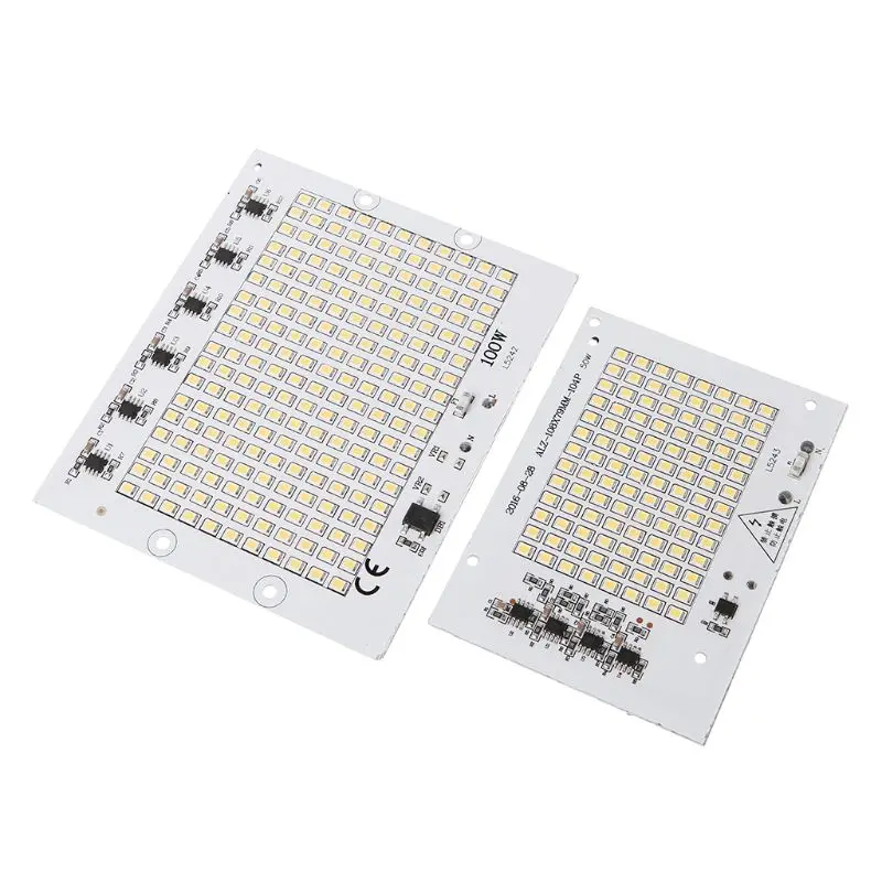 

220V 10/20/30/50/100W LED Projecting Light Lamp Panel SMD Chip For Bulb With Warm White Smart IC Bean SpotLight Source Decor For