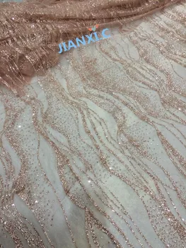 

Nigerian French Lace Fabric Glitter Laces High Quality JIANXI.C-111673 African net Lace With glued glitter