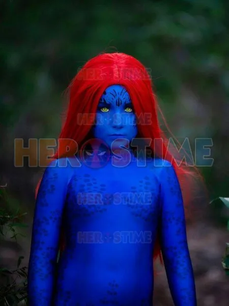 

X-Men Mystique Cosplay Suit Xmen Film Raven Darkholme Costume 3D Print Lycra Kids Halloween Zentai Catsuit, Only Bodysuit