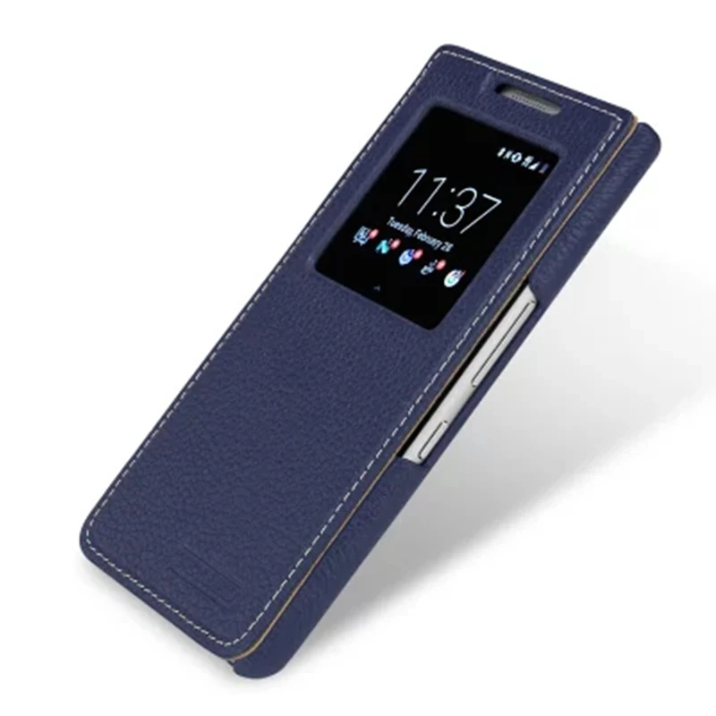 Genuine Leather Case For Blackberry KEYone Window