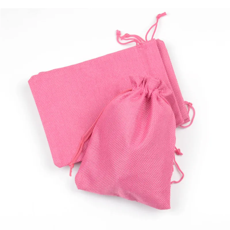 Rustic Burlap Drawstring Jewelry Packaging Bag Toy Tea Display Pouches