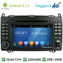 Quad Core 1024*600 Android 5.1.1 Car DVD Player Radio 3G/4G WIFI GPS Map DAB+ For Benz Sprinter Vito W169 W245 W469 W639 B200