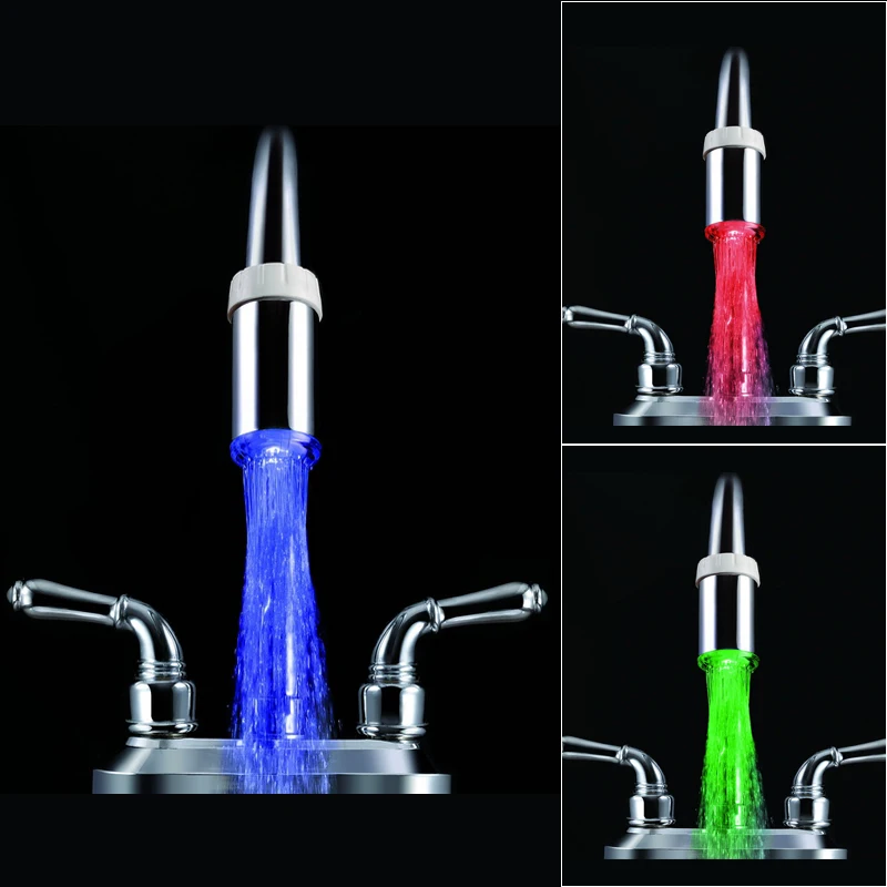 ABS LED Light Water Faucet Stream Light Kitchen Bathroom Shower Tap