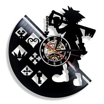 

Wandklok Vintage Vinyl Record Wall Clock Design Cartoon Kingdom Hearts Characters 3d Clocks Watch Home Decor Gifts For Kids